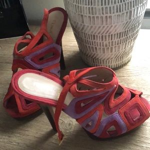 FENDI HIGH HEELS in PURPLE, ORANGE AND RED